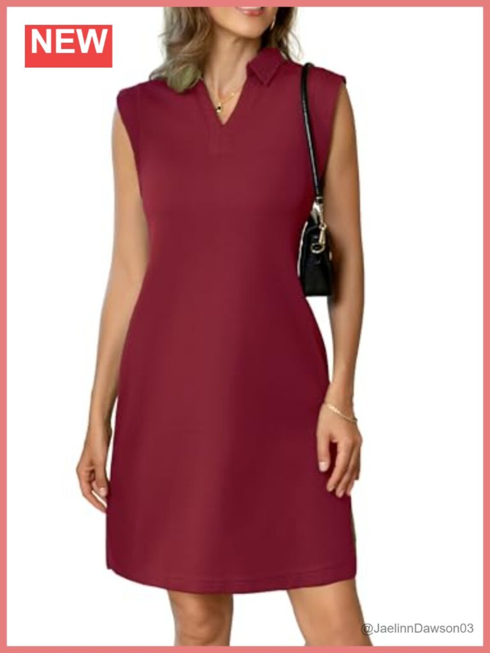 Women's Polo V Neck Cap Sleeve Midi Dress Loose Fit with Pockets